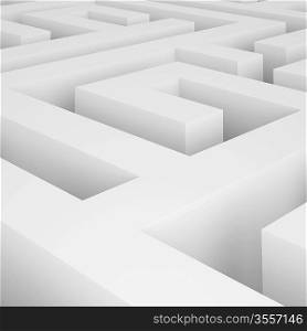 3d Illustration of White Maze Background or Wallpaper