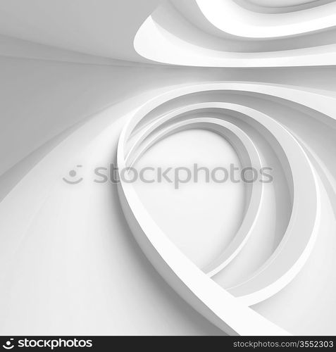 3d Illustration of White Modern Architecture Background