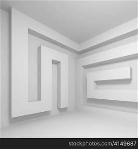 3d Illustration of White Modern Architecture Background