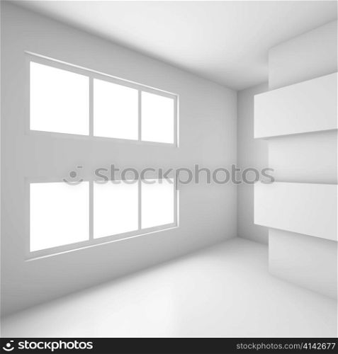 3d Illustration of White Modern Empty Room