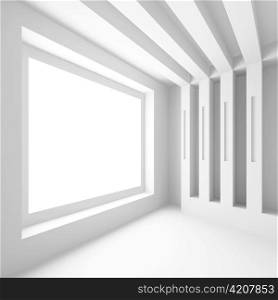 3d Illustration of White Modern Empty Room
