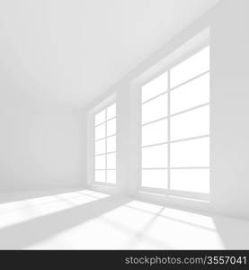 3d Illustration of White Modern Hall Background