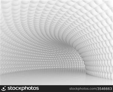 3d Illustration of White Modern Tunnel or hall