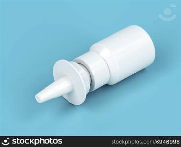 3D illustration of white nasal spray bottle