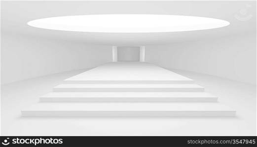 3d Illustration of White Podium Interior Background