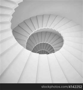 3d Illustration of White Spiral Staircase Background