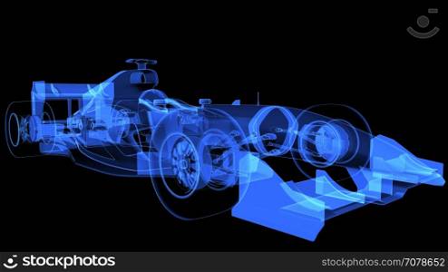 3d Illustration of xray sport car