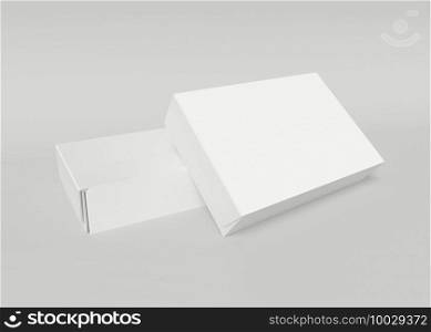 3d illustration. Paper Box Packaging on white background.