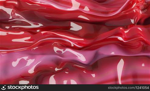3D Illustration Raspberry Creamy Texture Wavy Material