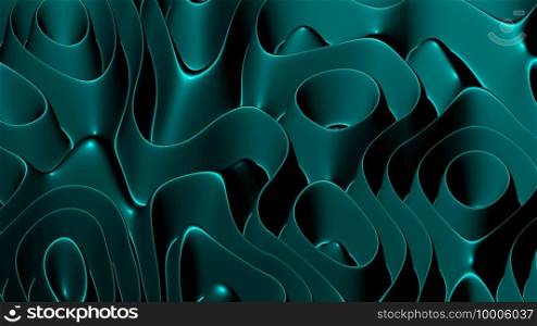 3D illustration rows of colorful stripes rippling