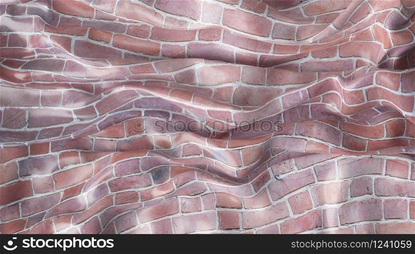 3D Illustration Soft Brick Wall Texture Wavy Material