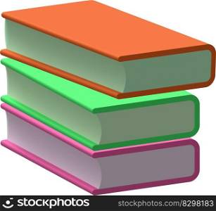 3D illustration stack of books symbol icon
