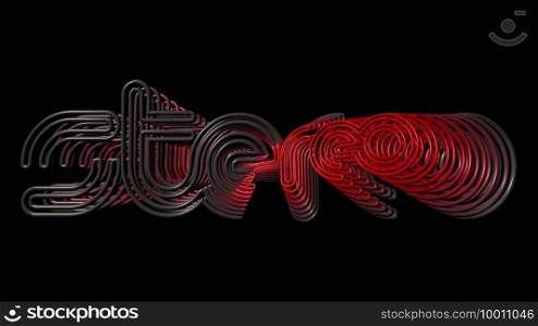 3D illustration  stereo sign over black
