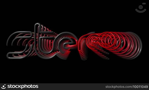 3D illustration  stereo sign over black