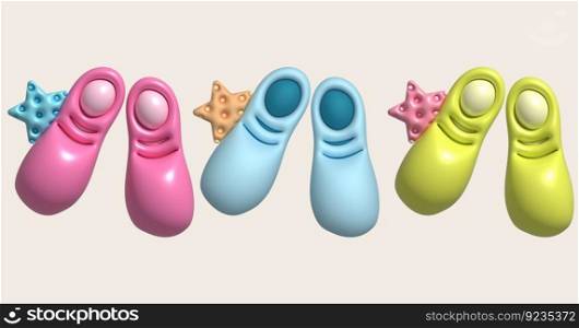 3d illustration. Summer sea shoes icon. For design.