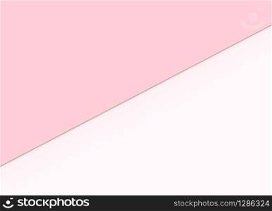 3d illustration. sweet pastel pink color paper override on white background.