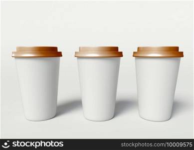 3d illustration. Take Away paper Coffee cup mockup.