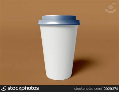 3d illustration. Take Away paper Coffee cup mockup.