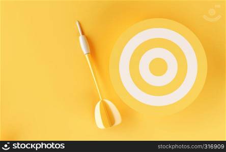 3d illustration. Target on yellow background. Success in business concept.