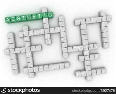 3d image Aesthetic issues concept word cloud background