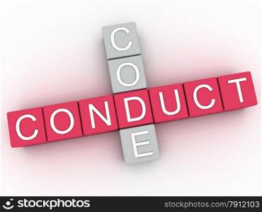 3d image Conduct Code issues concept word cloud background