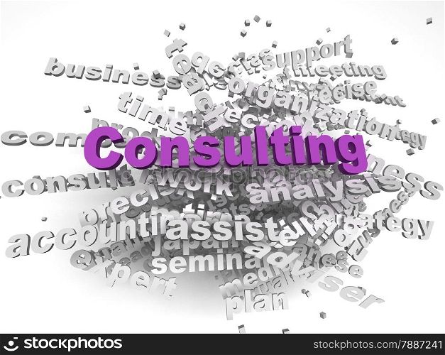 3d image Consulting issues concept word cloud background