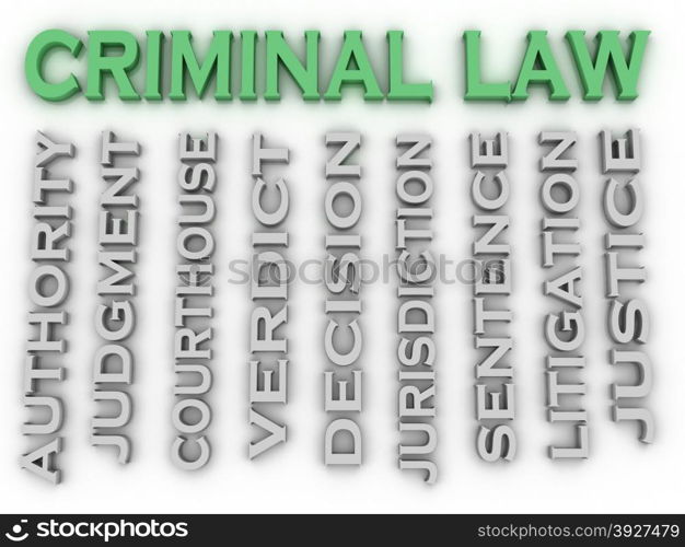 3d image Criminal law word cloud concept