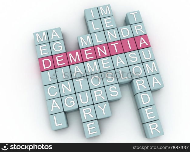 3d image Dementia issues concept word cloud background
