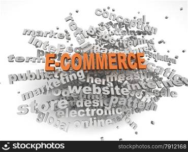 3d image E-COMMERCE issues concept word cloud background
