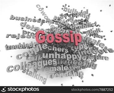 3d image Gossip issues concept word cloud background