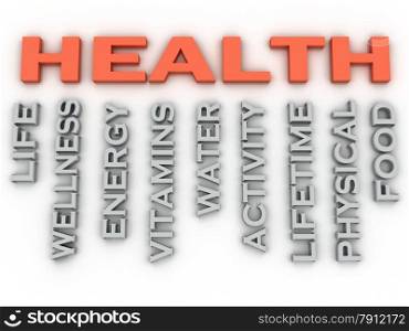 3d image HEALTH issues concept word cloud background