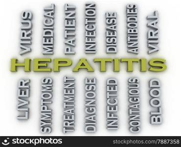 3d image Hepatitis medical concept word cloud background