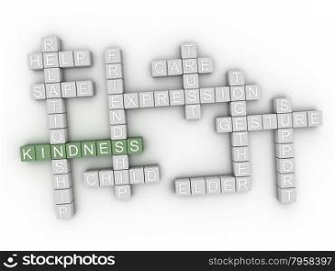 3d image Kindness issues concept word cloud background