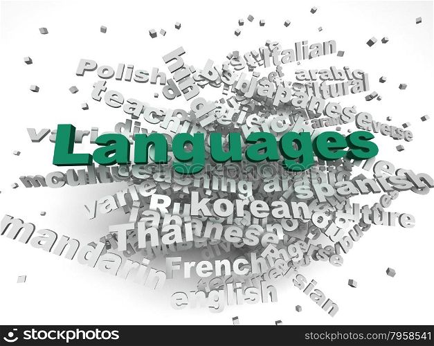 3d image Languages of the world issues concept word cloud background