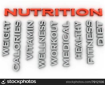 3d image nutrition issues concept word cloud background