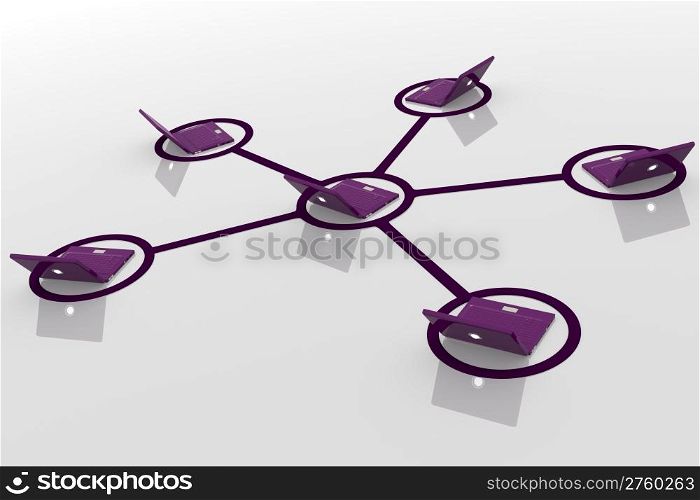 3D image of laptop network