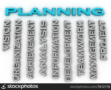 3d image Planning issues concept word cloud background