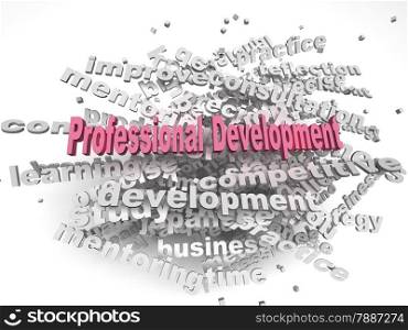 3d image professional development issues concept word cloud background