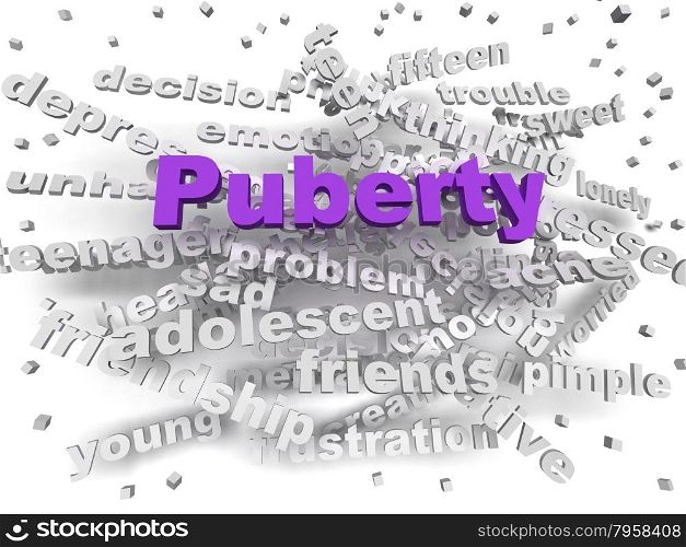 3d image Puberty word cloud concept