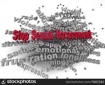 3d image Stop Sexual Harassment issues concept word cloud background
