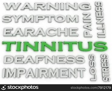 3d image Tinnitus issues concept word cloud background