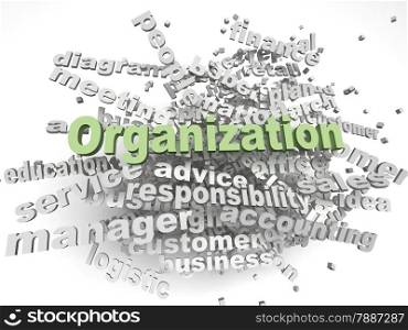3d imagen Organization issues concept word cloud background