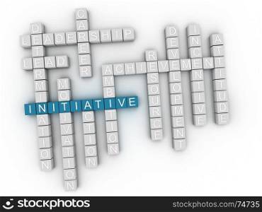 3d Initiative Concept word cloud