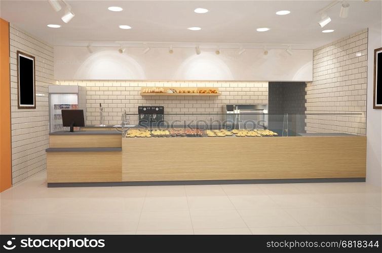 3d interior design bakery