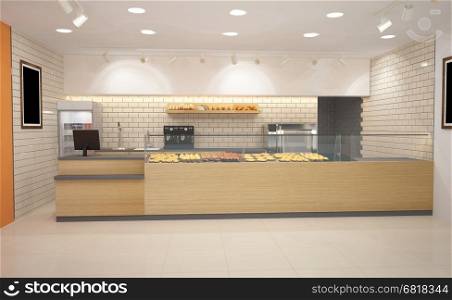 3d interior design bakery