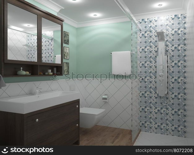 3d interior design bathroom