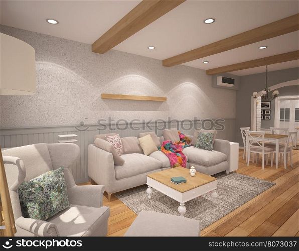 3d interior design living room
