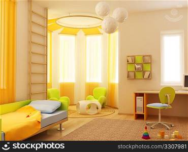 3d interior of the children&acute;s room