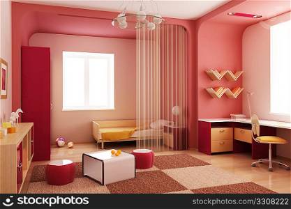 3d interior of the children&acute;s room