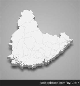 3d isometric map of Agder is a county of Norway, vector illustration. 3d isometric map of Agder is a county of Norway